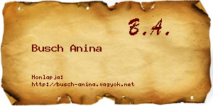 Busch Anina névjegykártya